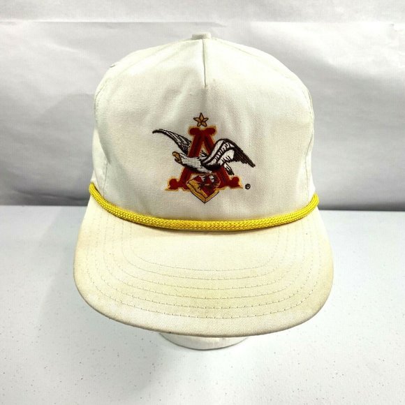 Unknown Other - Vintage Anheuser Busch Beer Diving Eagle Logo Hat Cap Strapback Off White